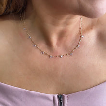 Load image into Gallery viewer, 18k Gold Filled Sophisticated Satellite Choker With Dangling CZ Stones