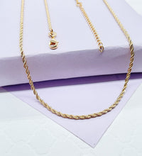 Load image into Gallery viewer, 18k Gold Filled 2mm Dainty Rope Chain