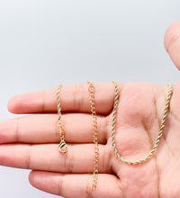 Load image into Gallery viewer, 18k Gold Filled 2mm Dainty Rope Chain