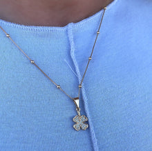 Load image into Gallery viewer, 18k Gold Filled Four Leaf Clover Pave Pendant