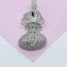 Load image into Gallery viewer, 18k Gold Filled Micro Pavê Zirconia Money Bag Charm Pendant