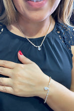 Load image into Gallery viewer, 18k GoldFilled Baguette CZ Stone Set With Pear Shaped Stone in Center