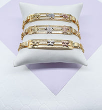 Load image into Gallery viewer, 18k Gold Filled ID Bracelet With Tri-Colored Engraved Animals