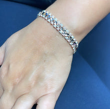 Load image into Gallery viewer, 18k GoldFilled Tri-Colored Square Diamond Cut Patterned Textured Bracelet