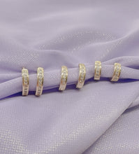Load image into Gallery viewer, 18k Gold Filled Set of 3 Simple Pave Hoop Earrings