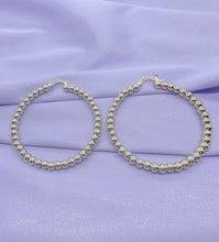 Load image into Gallery viewer, 18k Gold Filled 4mm Beaded Hoop Earring