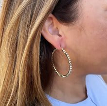 Load image into Gallery viewer, 18k Gold Filled 4mm Beaded Hoop Earring
