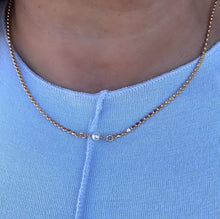 Load image into Gallery viewer, 18k Gold Filled Flat Beaded Necklace With Pearl Ball In Center