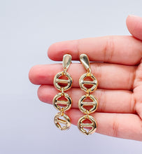 Load image into Gallery viewer, 18k Gold Filled Wide Puffy Mariner Link Chandelier Earring