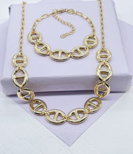 Load image into Gallery viewer, 18k Gold Filled Smooth Wide Puffy Mariner Link Set