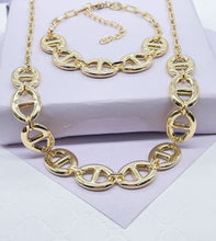 Load image into Gallery viewer, 18k Gold Filled Smooth Wide Puffy Mariner Link Set