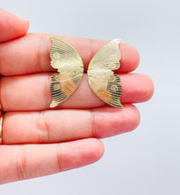 Load image into Gallery viewer, 18k Gold Filled Flat Thin Butterfly Wing Earrings