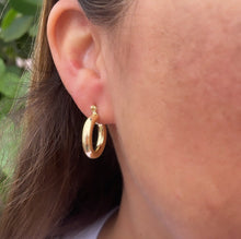 Load image into Gallery viewer, 18k Gold Filled Small Smooth Classic Plain 4mm Thick Hoop