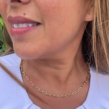 Load image into Gallery viewer, 18k Gold Filled Paper Clip Chain with Layered Score Patterns
