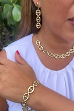 Load image into Gallery viewer, 18k Gold Filled Smooth Wide Puffy Mariner Link Set