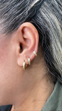 Load image into Gallery viewer, 18k Gold Filled Set of 3 Simple Pave Hoop Earrings