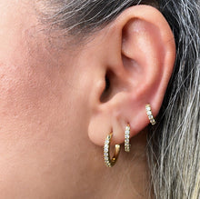 Load image into Gallery viewer, 18k Gold Filled Set of 3 Simple CZ stone Huggie Earrings