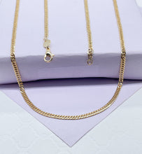 Load image into Gallery viewer, 18k Gold Filled Thin Flat Double Cuban Link Chain