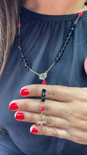 Load image into Gallery viewer, 18k Gold Filled Black and Red Beaded Rosary With San Benito Charm And Cross