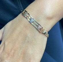 Load image into Gallery viewer, 18k Gold Filled ID Bracelet With Tri-Colored Engraved Animals