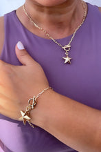 Load image into Gallery viewer, 18k Gold Filled PaperClip Toggle Choker With Star Pendant