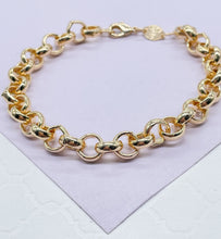 Load image into Gallery viewer, 18k Gold Filled Chunky Plain Rolo Link Bracelet