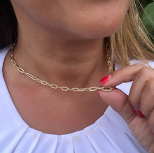 Load image into Gallery viewer, 18k Gold Filled Paper Clip Chain with Layered Score Patterns