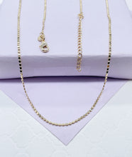 Load image into Gallery viewer, 18k Gold Filled 1.6mm Dainty Flat Beaded Chain