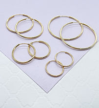 Load image into Gallery viewer, 18k Gold Filled Hoop Earrings: Thin, Lightweight, Endless Style