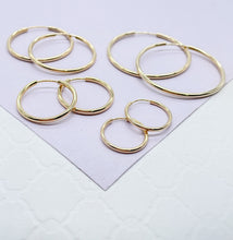 Load image into Gallery viewer, Very Light And Sturdy 18k Gold Filled Plain Thin Endless Hoop Earrings, Dainty