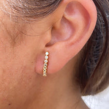Load image into Gallery viewer, 18k Gold Filled Dainty CZ Pave Line Stud Earring