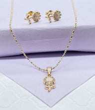 Load image into Gallery viewer, 18k Gold Filled Dainty Sunflower Set