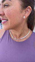 Load image into Gallery viewer, 18k Gold Filled Baguette Choker With CZ Pavè Cross In The Center