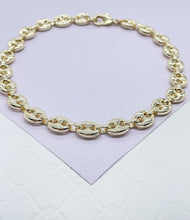 Load image into Gallery viewer, 18k Gold Filled Puffy Mariner Link Anklet
