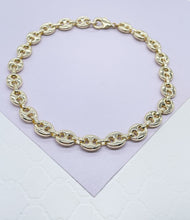Load image into Gallery viewer, 18k Gold Filled Puffy Mariner Link Anklet