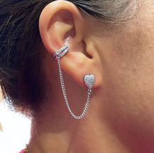 Load image into Gallery viewer, 18k Gold Filled CZ Heart Stud with Cuff
