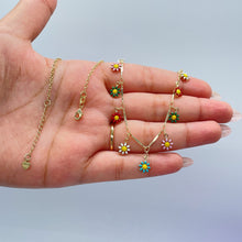 Load image into Gallery viewer, 18k Gold Filled Colorful Enamel Flower Set