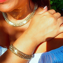 Load image into Gallery viewer, 18k Gold Filled Thick Plain Cuban Link Fancy Set
