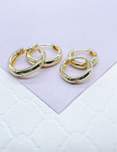 Load image into Gallery viewer, 18k Gold Filled Small Smooth Edged Plain Hoop EarringsWholesale Jewelry Supplies
