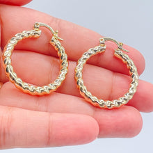 Load image into Gallery viewer, 18k Gold Filled Smooth Twisted Hoop Earrings