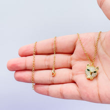 Load image into Gallery viewer, 18k Gold Filled Large Panther Charm Necklace With Curb Chain