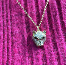 Load image into Gallery viewer, 18k Gold Filled Large Panther Charm Necklace With Curb Chain