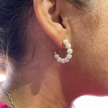 Load image into Gallery viewer, 18k Gold Filled Open Plain Pearl Hoop