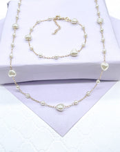 Load image into Gallery viewer, 18k Gold Filled Heart Shaped Faux Pearl Set