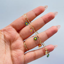 Load image into Gallery viewer, 18k Gold Filled Colorful Enamel Flower Set