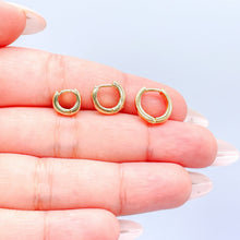 Load image into Gallery viewer, 18k Gold Filled Set of 3 Huggie Hoops, Trio Earrings