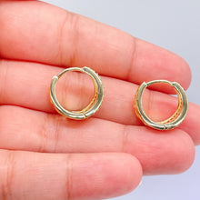 Load image into Gallery viewer, 18k Gold Fulled Tear Drop Shaped Pave Huggies