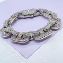 Load image into Gallery viewer, 18k Silver Filled Bracelet Fully Surrounded With Baguette Stone and CZ Stone