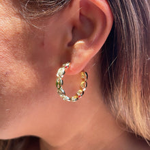 Load image into Gallery viewer, 18k Gold Filled Puffy Mariner Open Hoop Earring
