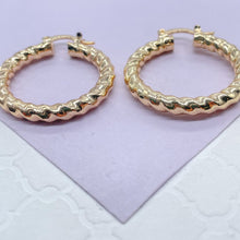 Load image into Gallery viewer, 18k Gold Filled Smooth Twisted Hoop Earrings